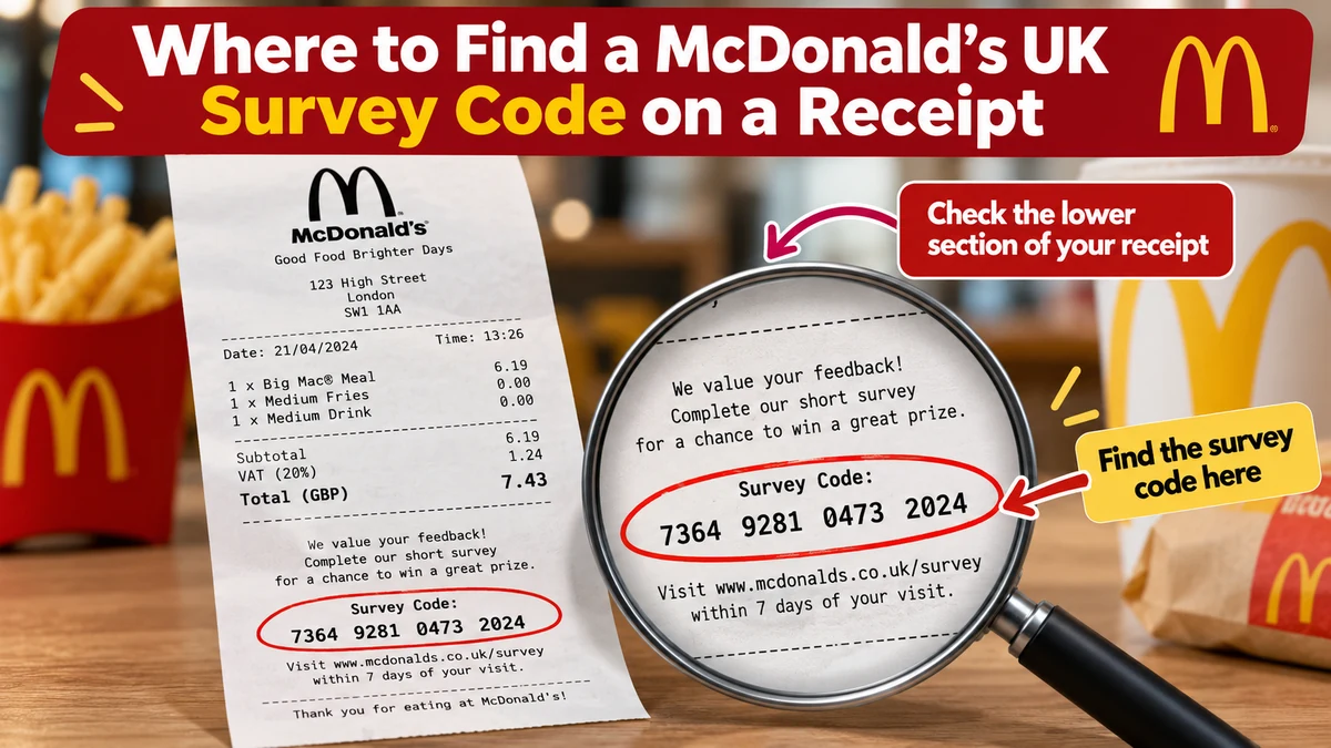 Readable receipt on a table next to coffee — original illustrative image, not an official photograph